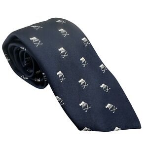 Vintage Burgos silk tie Circolo del Golf di Roma Bears Golf Clubs
